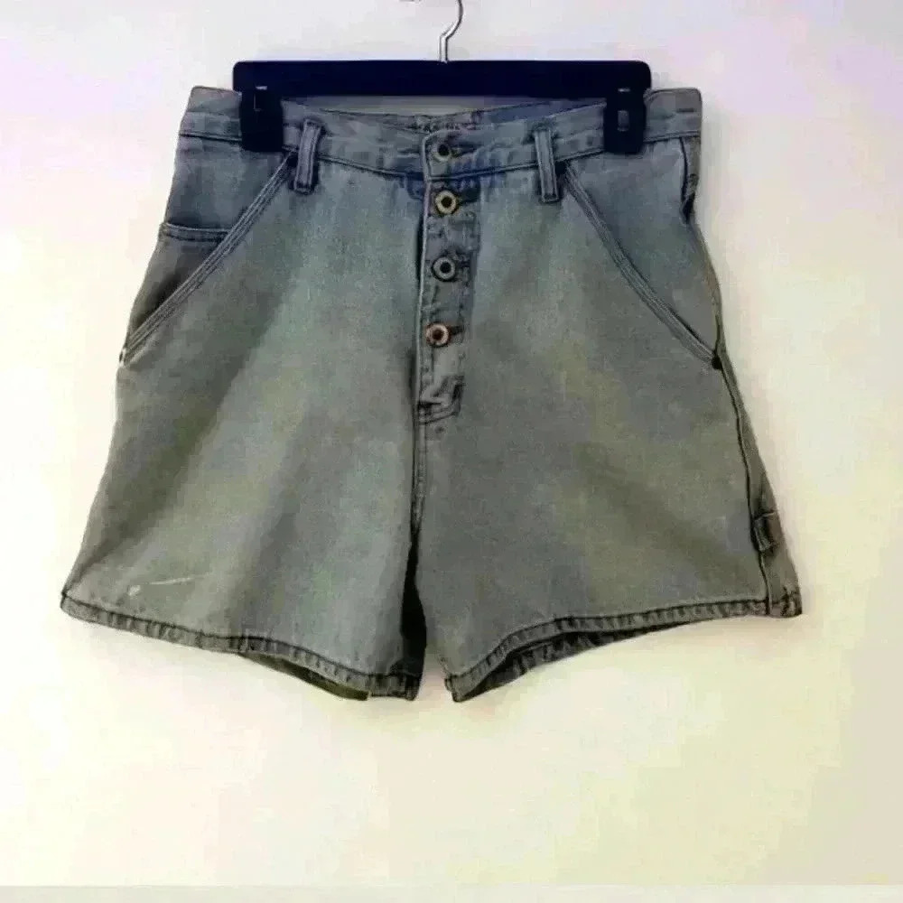 Vintage Carolina Blues‎ High Waisted Light Wash Button Fly Shorts 90s Size 11/12